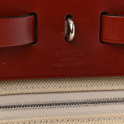 Hermes Military Toile Vache Hunter Herbag Zip 31 PM Beton Rouge H 6 of 10