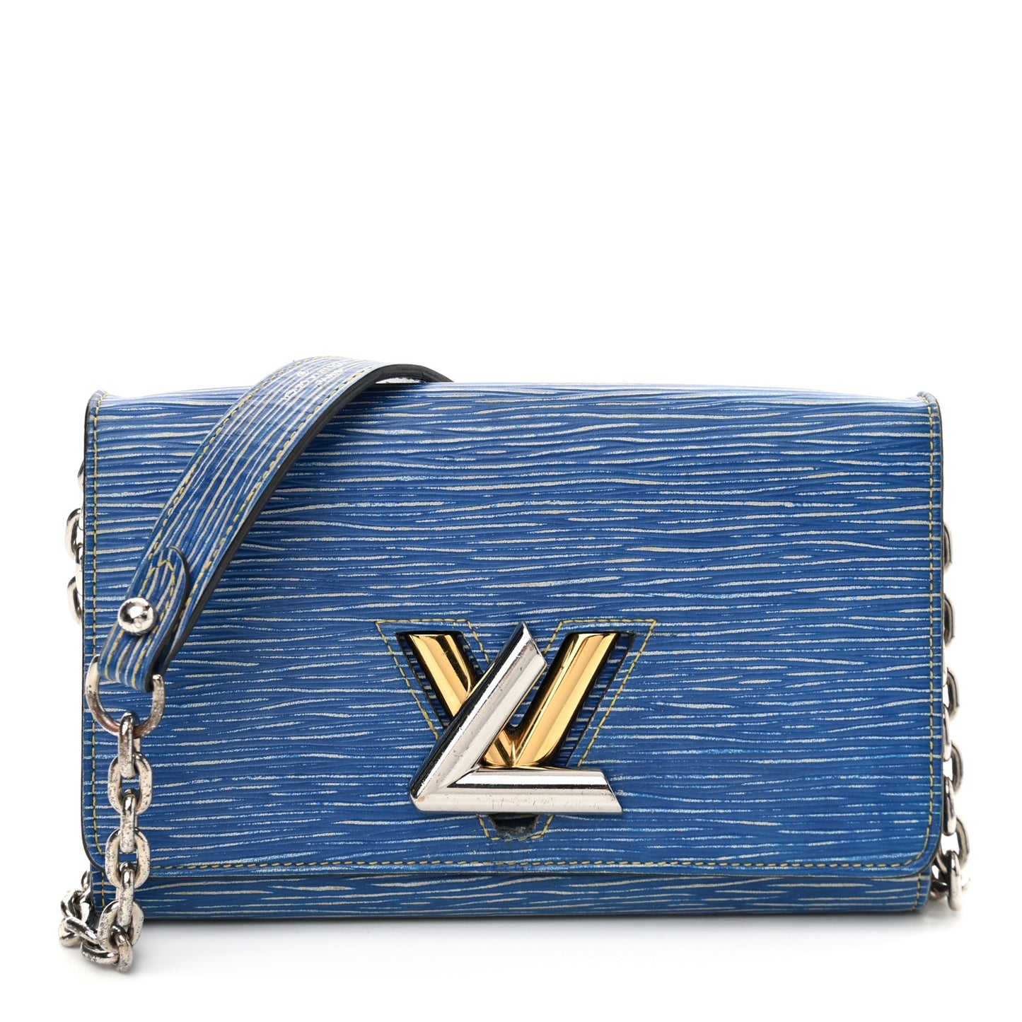 Epi Twist Chain Wallet Denim Light