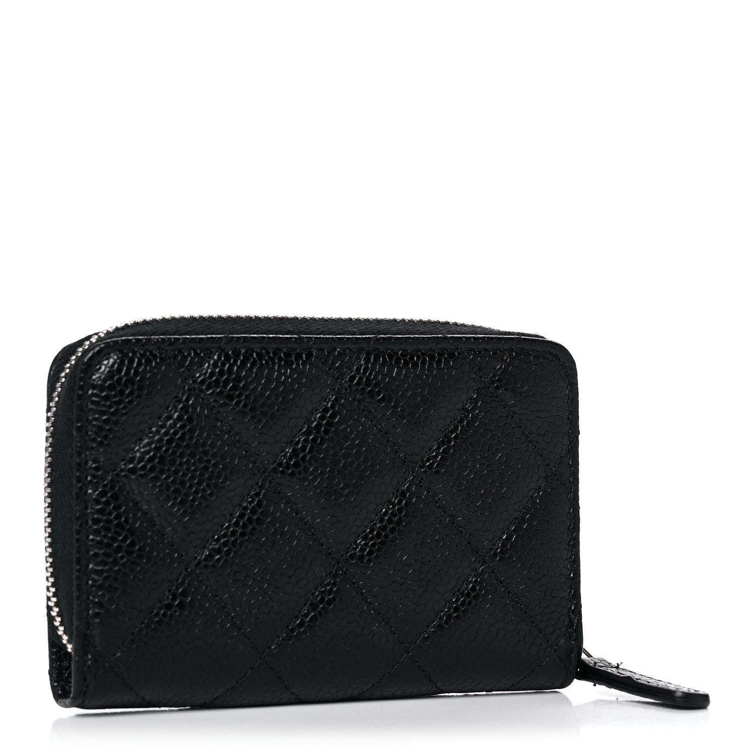 Chanel Caviar Quilted Zip Coin Purse Black 3 of 10