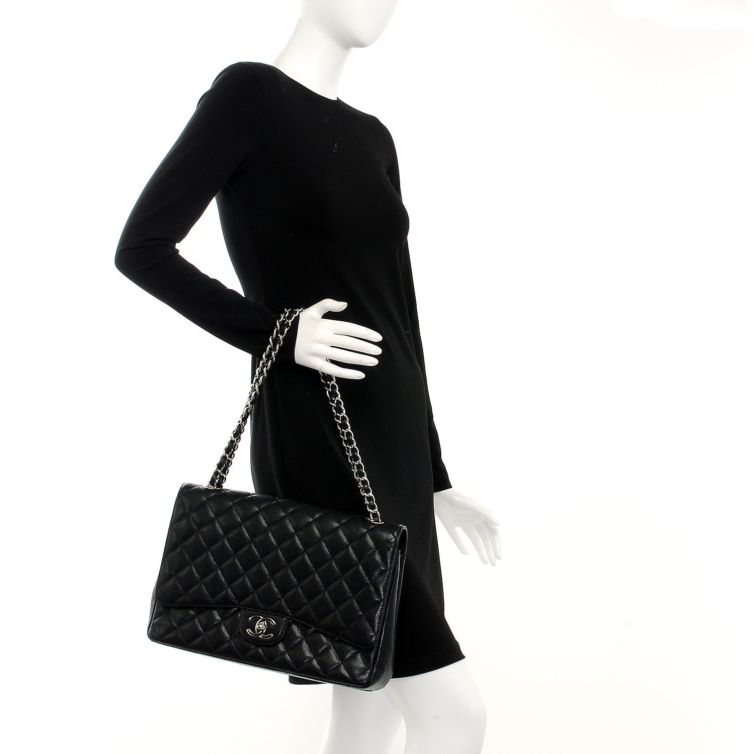 Chanel Caviar Quilted Maxi Double Flap Black 2 of 11