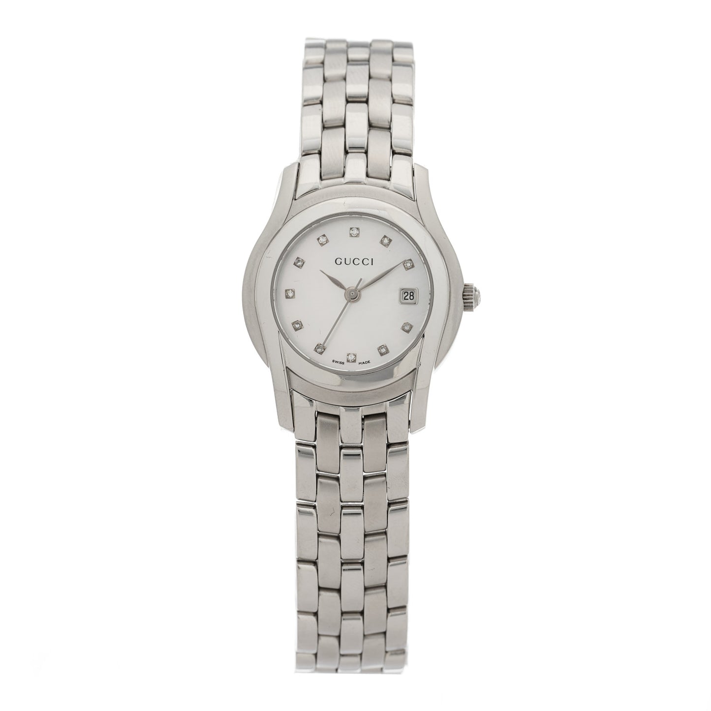 Stainless Steel Diamond Mother of Pearl 27mm 5500L Quartz Watch