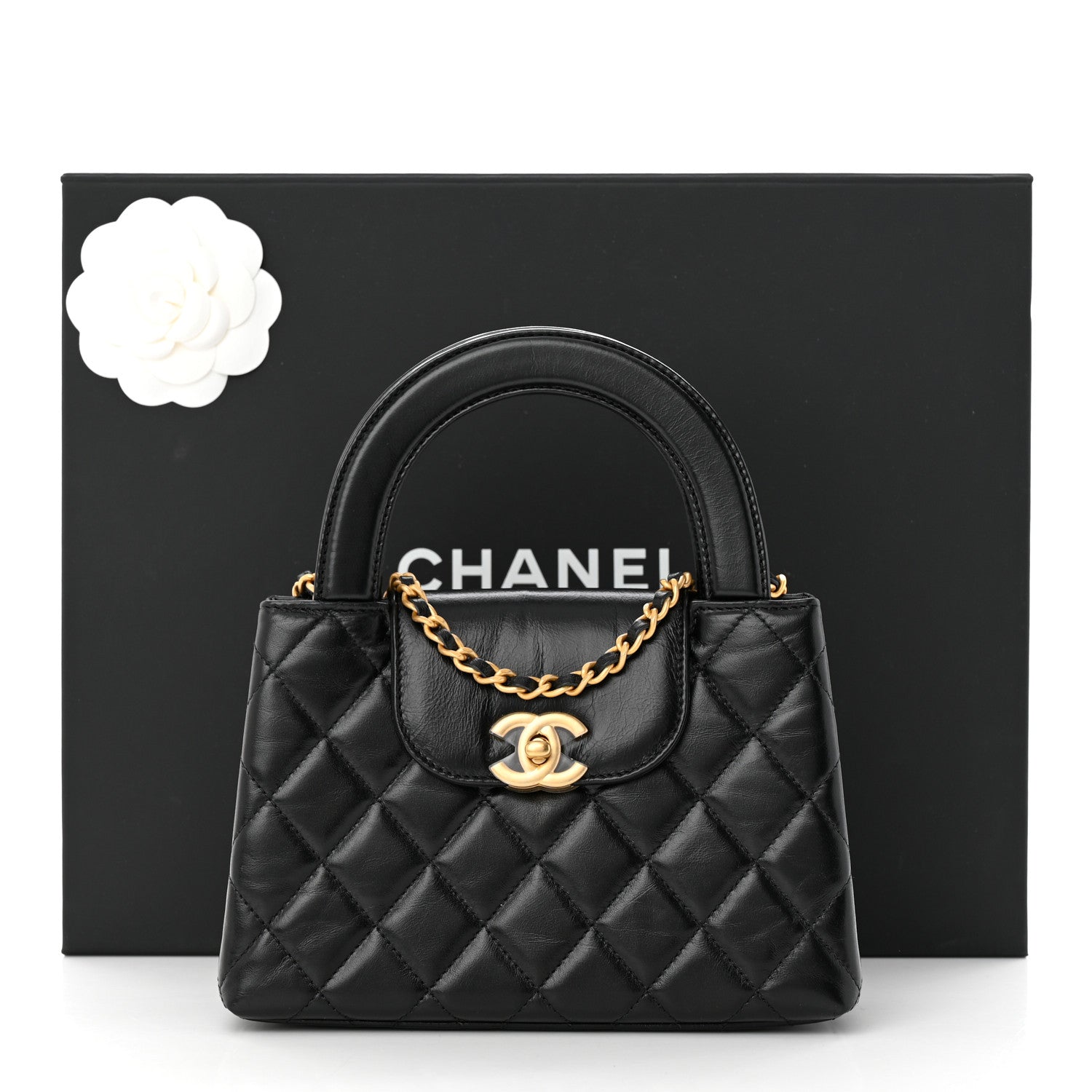 Chanel Shiny Aged Calfskin Quilted Nano Kelly Shopper Black 20 of 20