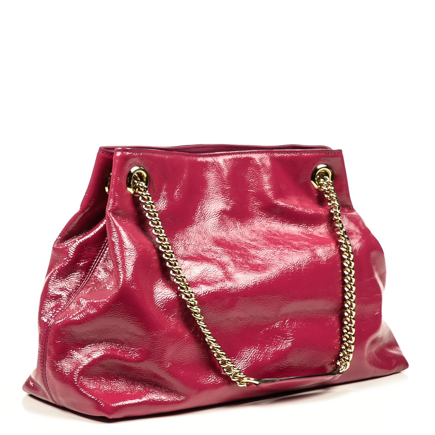 Gucci Vernice Naplack Medium Soho Chain Shoulder Bag Bright Bouganville 3 of 7