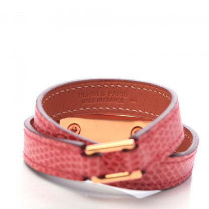 Hermes Lizard Rivale Double Tour Bracelet XS Bougainvillea 6 of 7