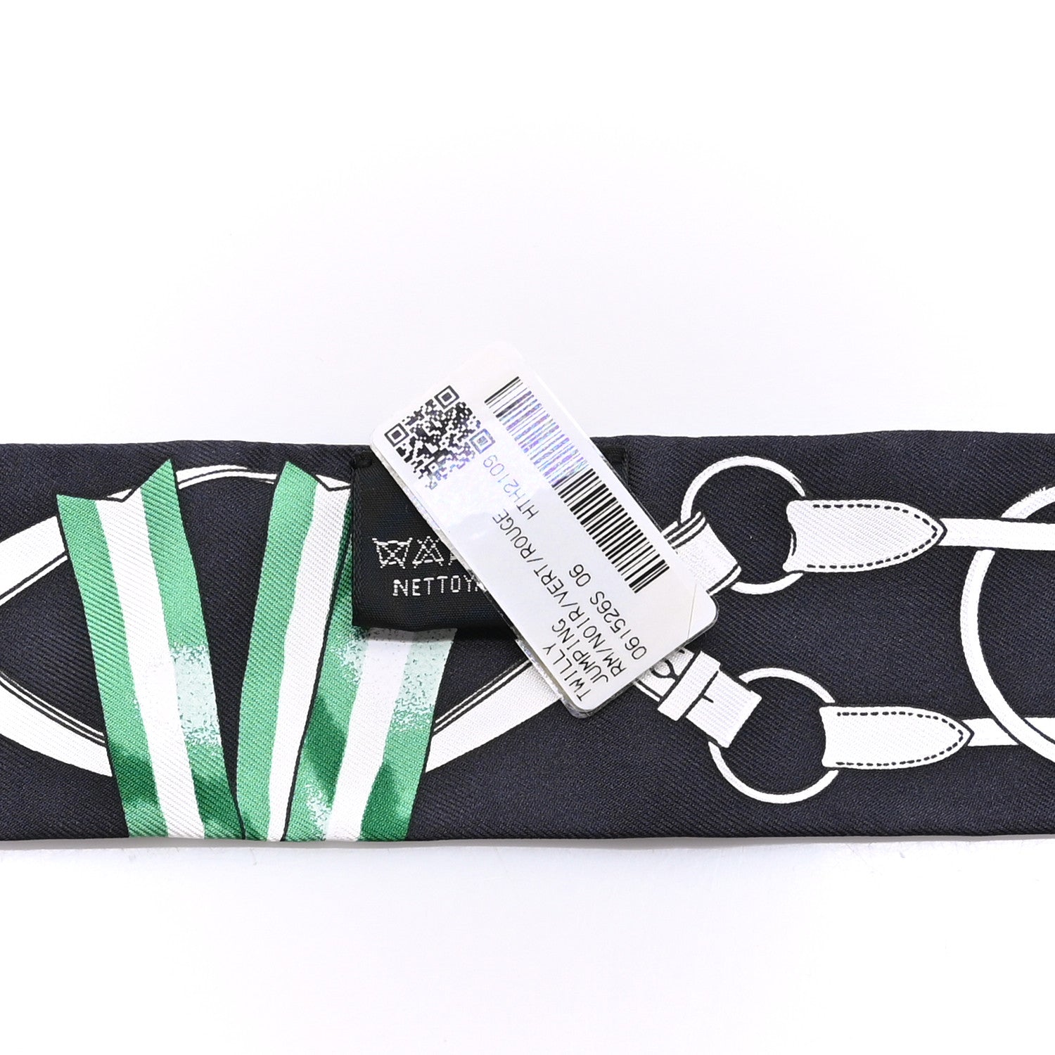 Hermes Silk Jumping Twilly Black Vert Rouge 3 of 4