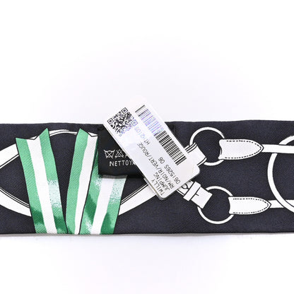 Hermes Silk Jumping Twilly Black Vert Rouge 3 of 4