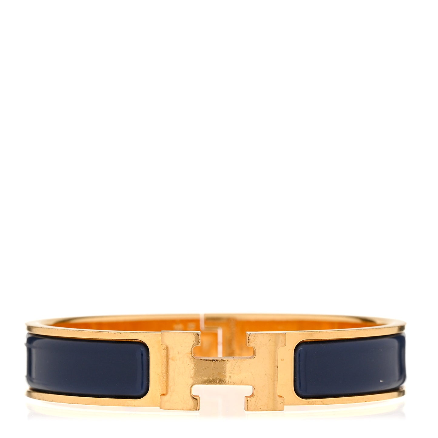 Narrow Enamel Clic Clac H Bracelet PM Bleu Abysse