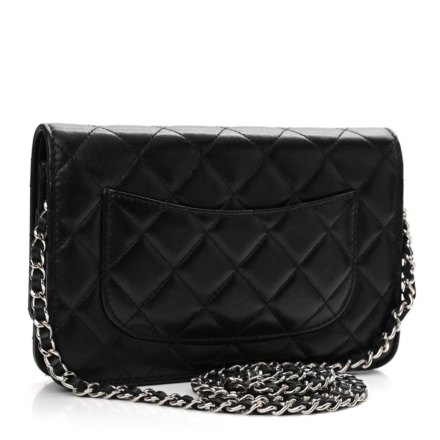 Chanel Lambskin Quilted Wallet On Chain WOC Black 3 of 14