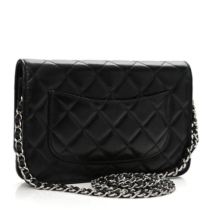 Chanel Lambskin Quilted Wallet On Chain WOC Black 3 of 14