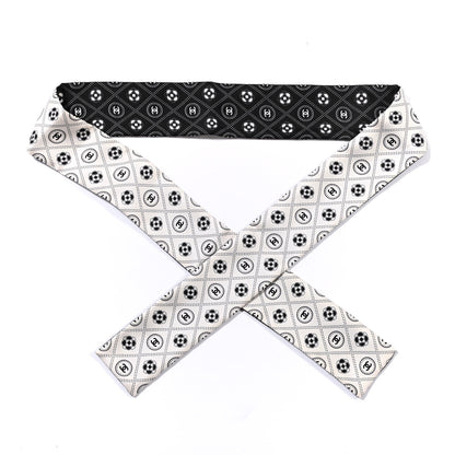 Chanel Silk CC Polka Dot Slim Bandeau Scarf Black Ecru 1 of 3