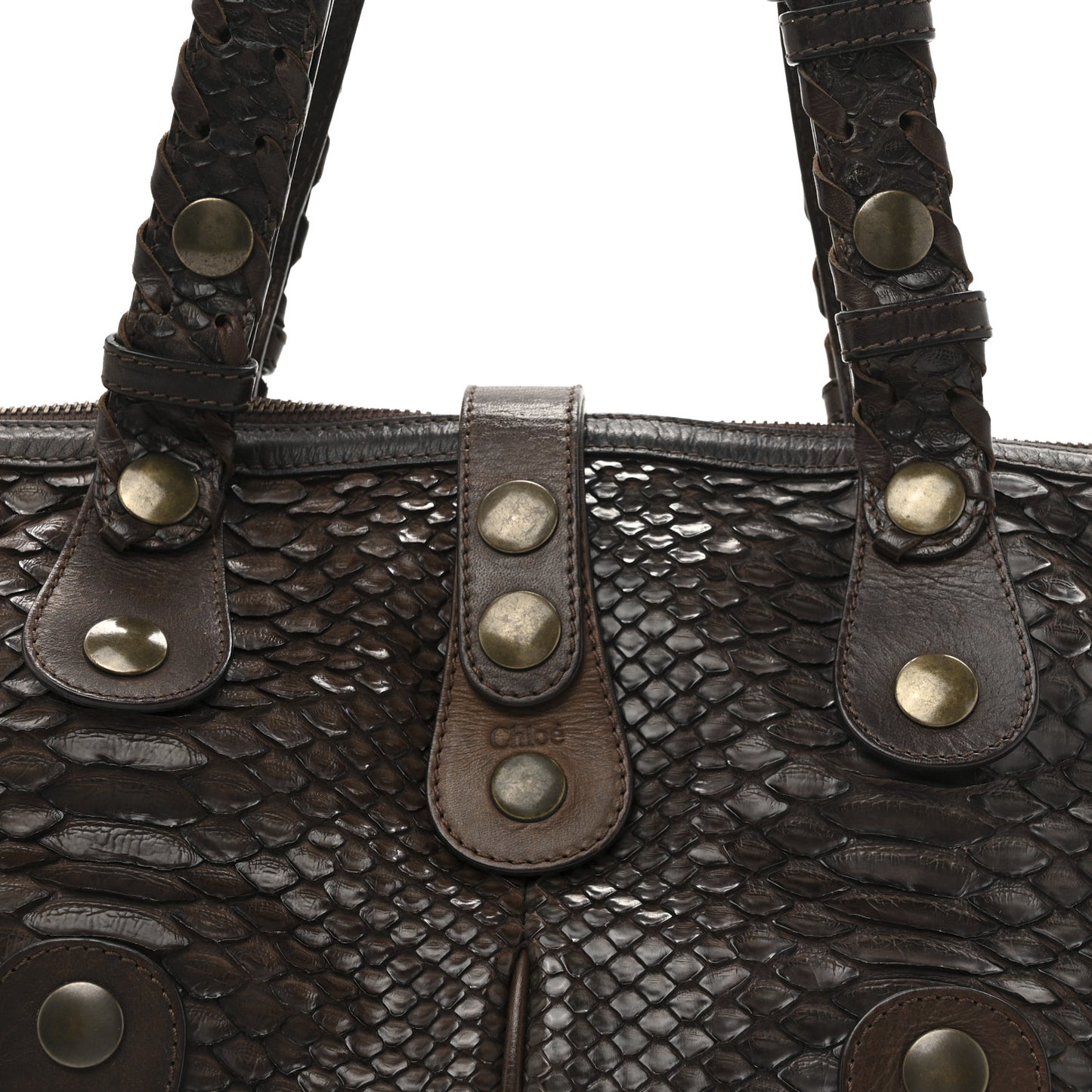 Snakeskin Silverado Shoulder Bag Dark Brown