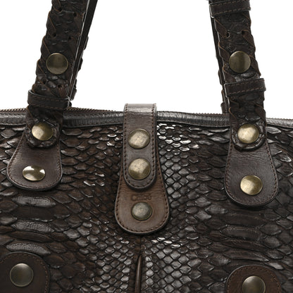 Chloe Snakeskin Silverado Shoulder Bag Dark Brown 12 of 23