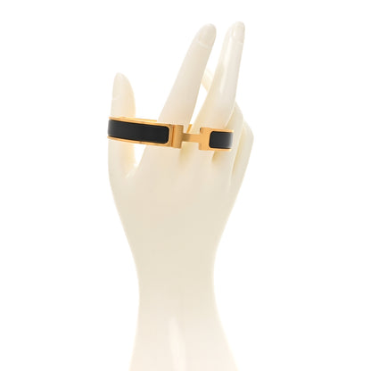 Hermes Matte Enamel Narrow Clic Clac HH Bracelet T5 Black 2 of 5