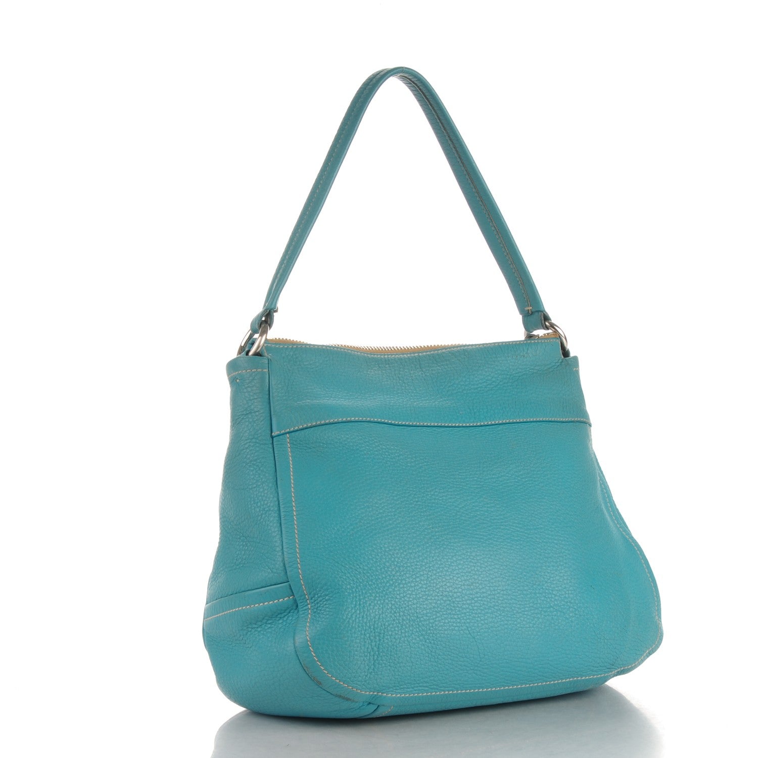 Prada Vitello Daino Hobo Blue 3 of 13
