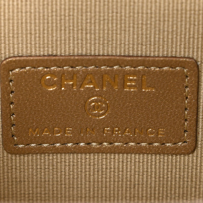 Chanel Lambskin Quilted Pearl Crush Mini Vanity Case With Chain Light Beige 5 of 9