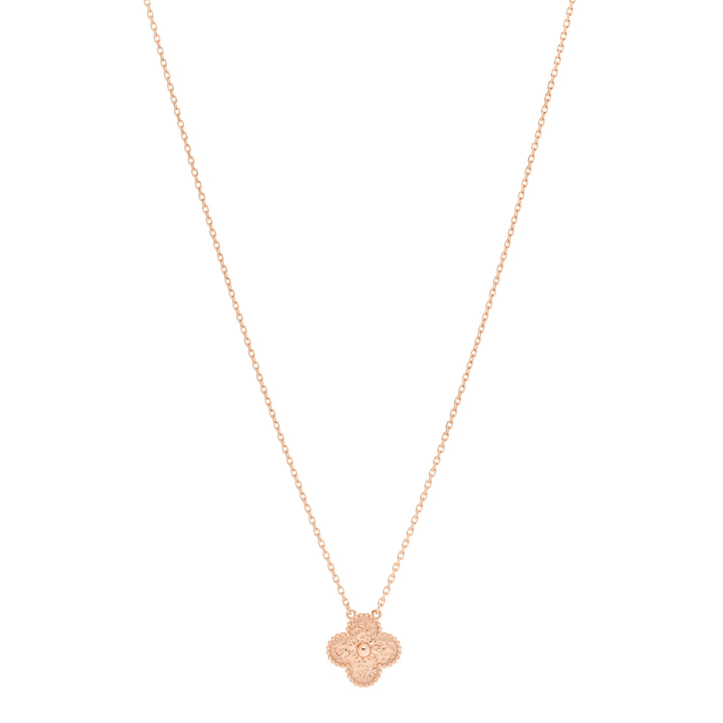 18K Rose Gold Vintage Alhambra Pendant Necklace