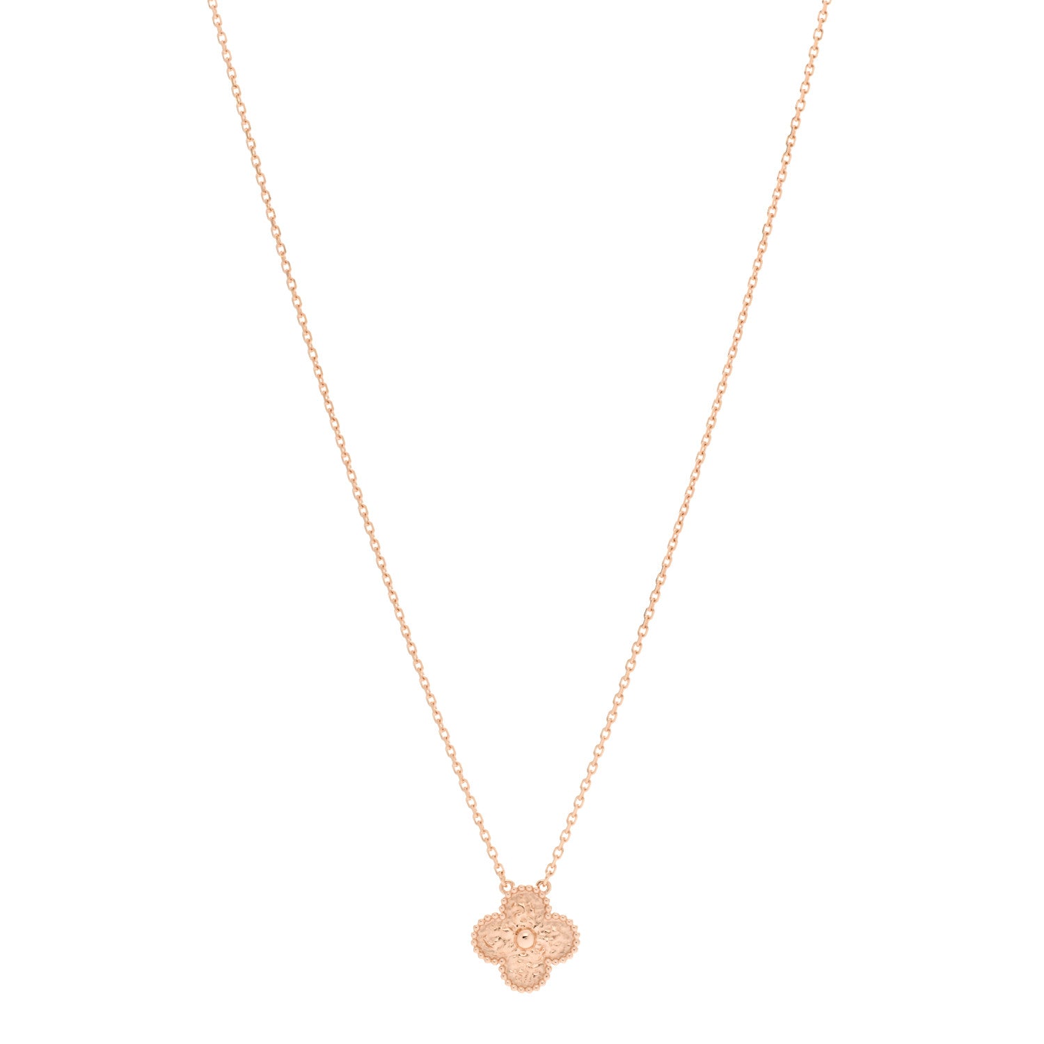Van Cleef & Arpels 18K Rose Gold Vintage Alhambra Pendant Necklace 1 of 6