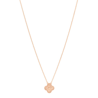 Van Cleef & Arpels 18K Rose Gold Vintage Alhambra Pendant Necklace 1 of 6