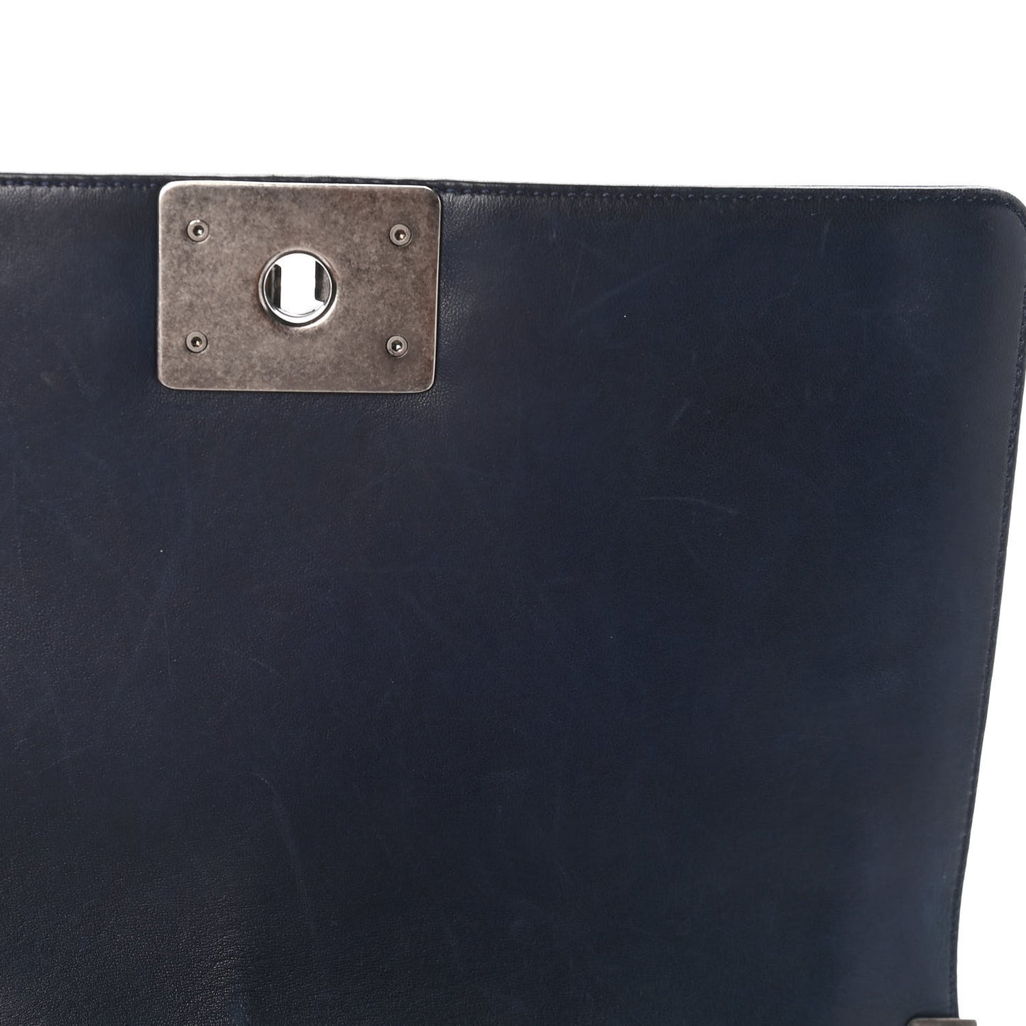 Calfskin Quilted Medium Boy Flap Dark Navy