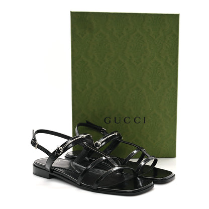 Gucci Calfskin Horsebit Divine Slingback Sandals 38 Black 9 of 9