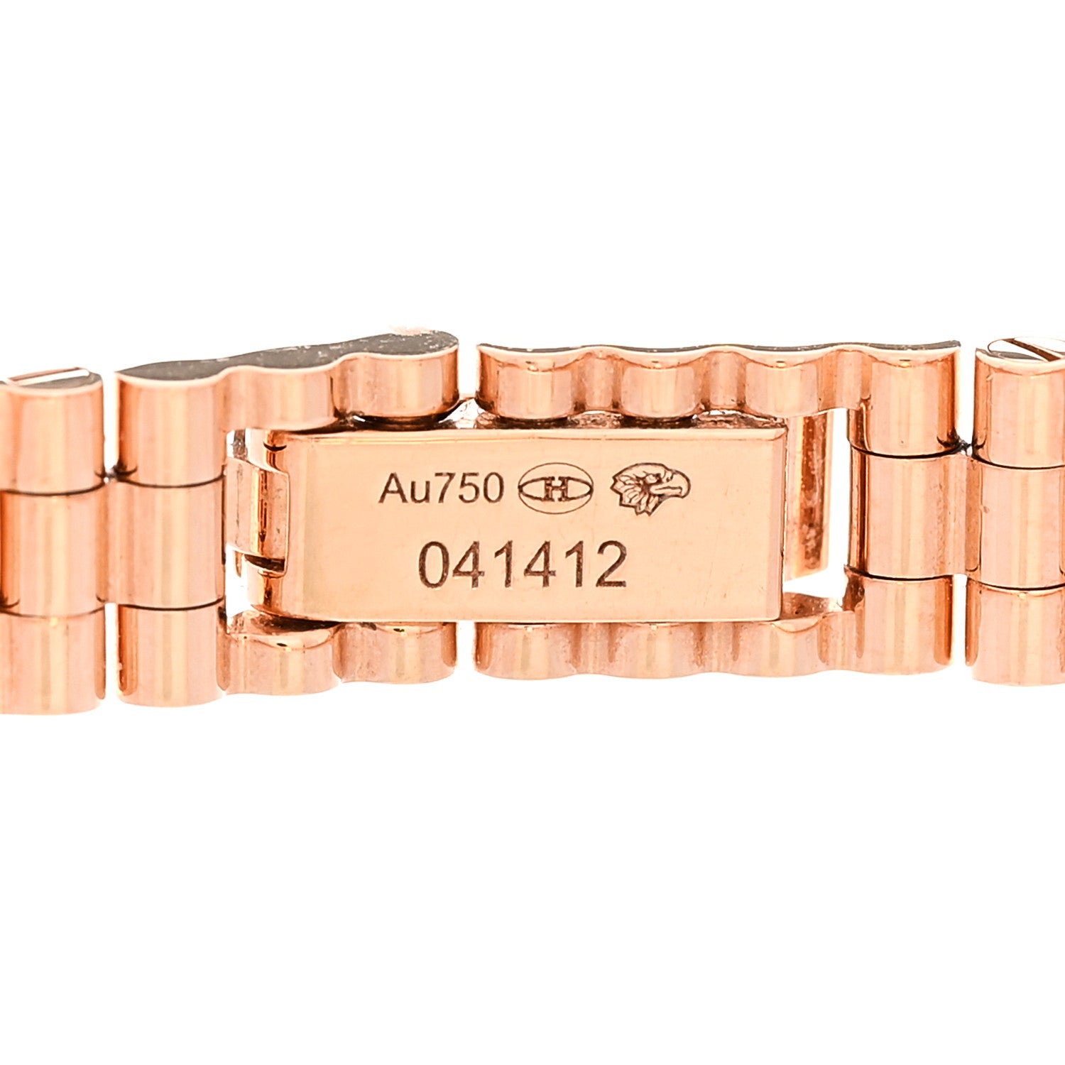 Hermes 18K Rose Gold Diamond Bezel 16mm Faubourg Quartz Watch 5 of 6