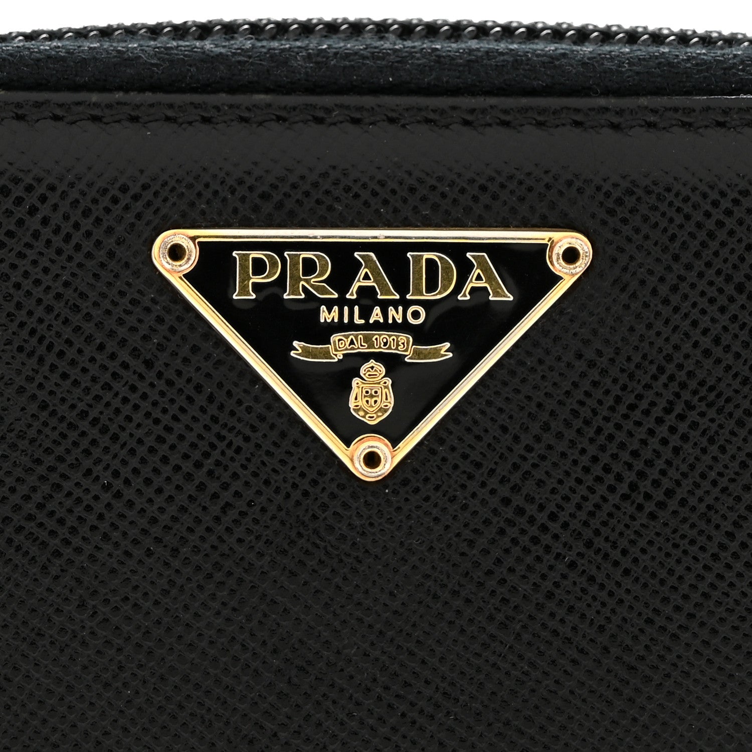 Prada Saffiano Vernice Compact Zip Around Wallet Black 13 of 14