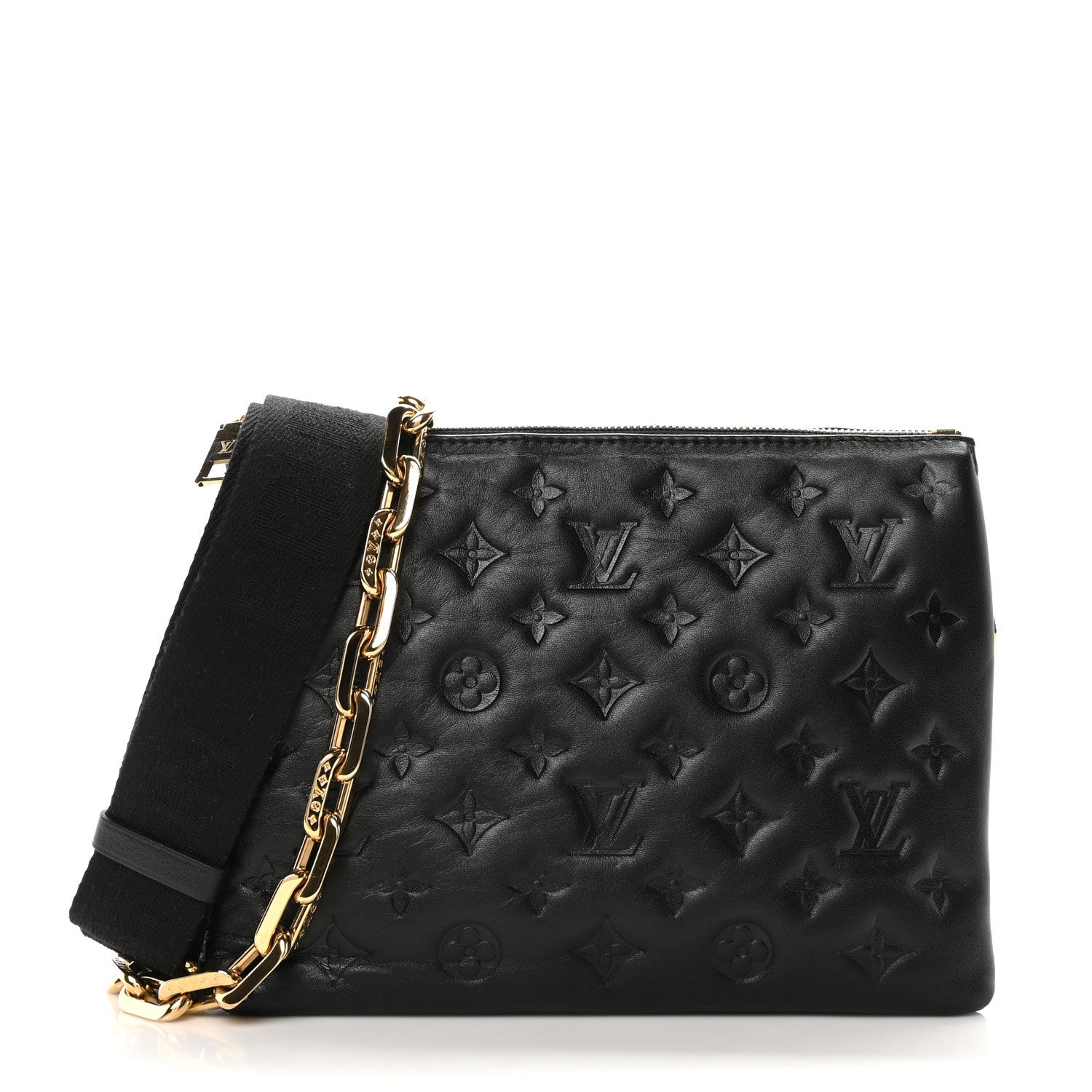 Louis Vuitton Lambskin Embossed Monogram Coussin PM Black 1 of 10