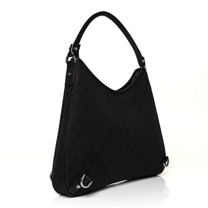 Gucci Denim Monogram Abbey D Ring Hobo Brown 3 of 9