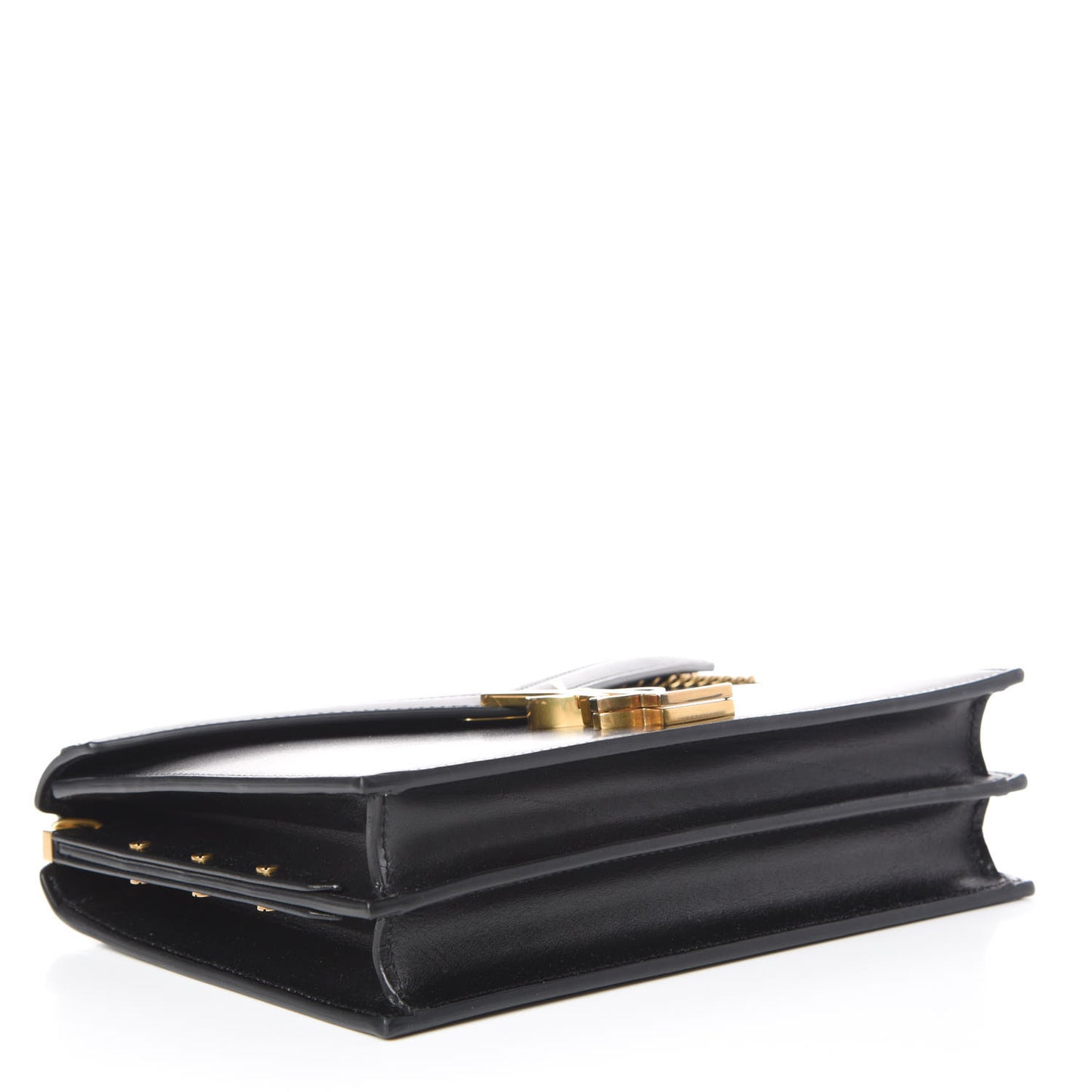 Smooth Calfskin Monogram Cassandra Clasp Bag Black