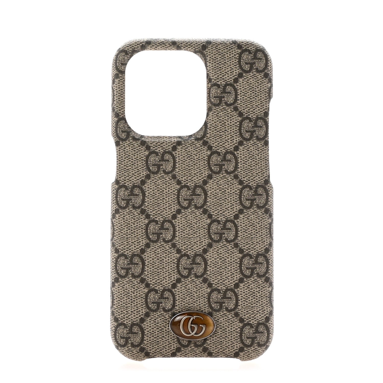 Gucci GG Supreme Monogram Ophidia iPhone 14 Pro Phone Case Beige Ebony 1 of 7