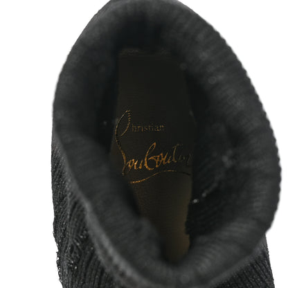 Christian Louboutin Tricot Lurex Sandrine 80 Sock Ankle Boots 38 Black 9 of 12