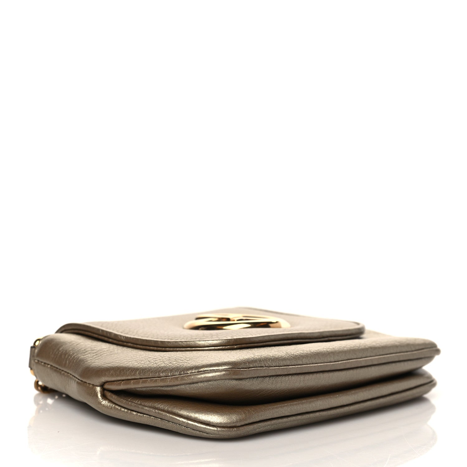 Gucci Pebbled Calfskin Small 1973 Chain Shoulder Bag Gold 3 of 9