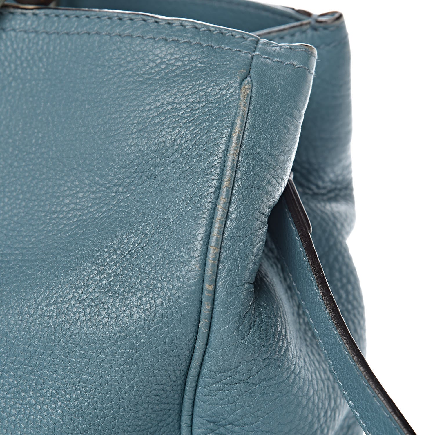 Gucci Pebbled Calfskin Medium Bamboo Shopper Tote Light Blue 17 of 22