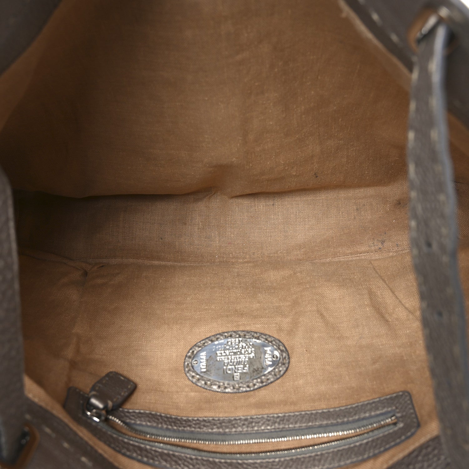 Fendi Cuoio Romano Selleria Large Villa Borghese Tote Peltro 5 of 11