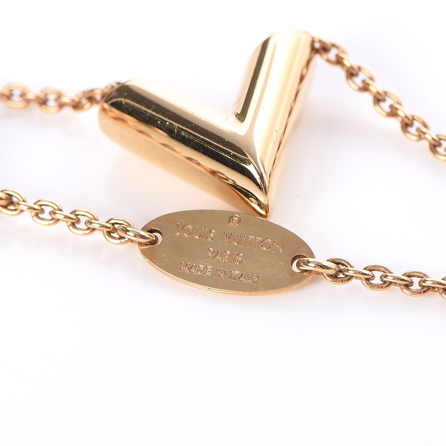 Louis Vuitton Essential V Necklace Gold 6 of 7