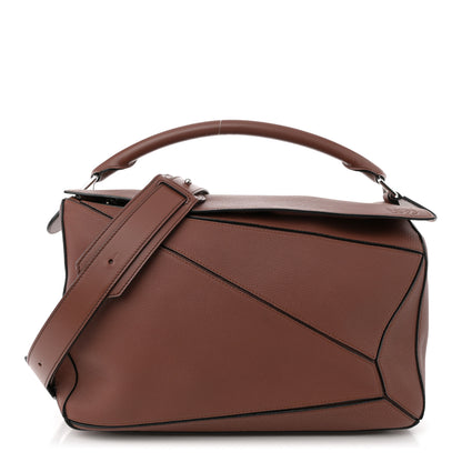 Loewe Grained Calfskin Large Puzzle Bag Brown 1 of 11