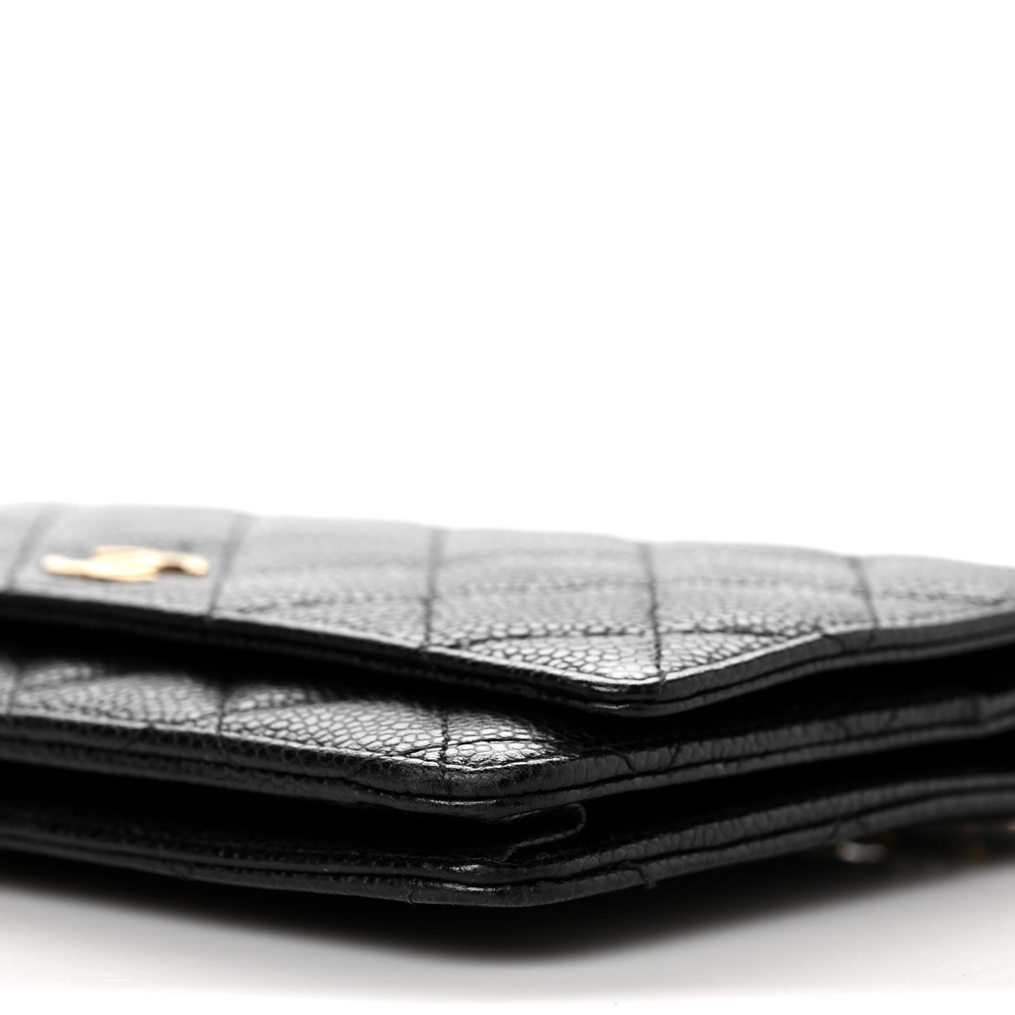 Caviar Quilted Wallet On Chain WOC Black