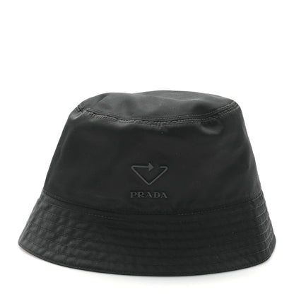 Prada Re-Nylon Rubber Logo Bucket Hat S Black 3 of 9