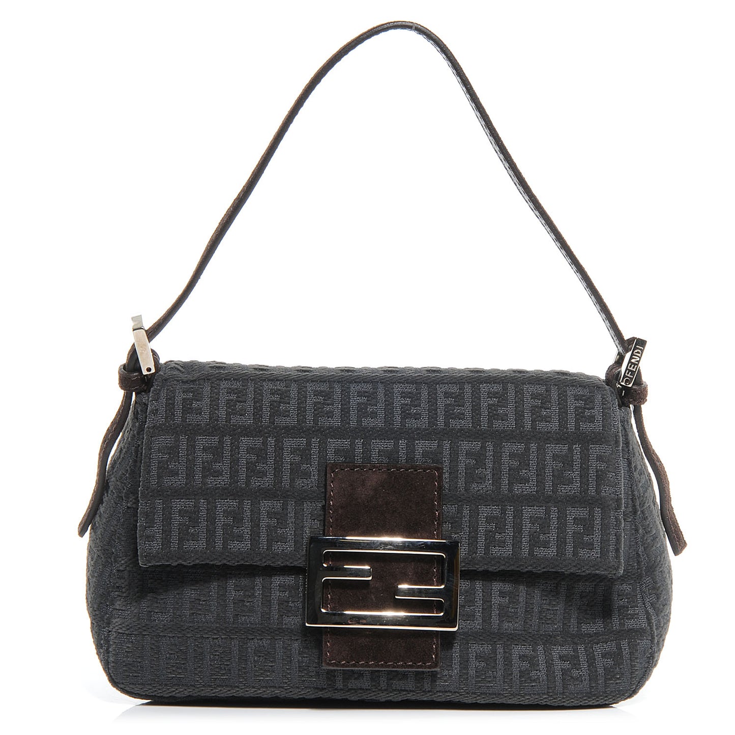 Velvet Zucchino Suede Mini Mama Baguette Grigio Testa di Moro