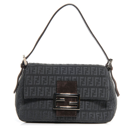 Fendi Velvet Zucchino Suede Mini Mama Baguette Grigio Testa di Moro 1 of 8