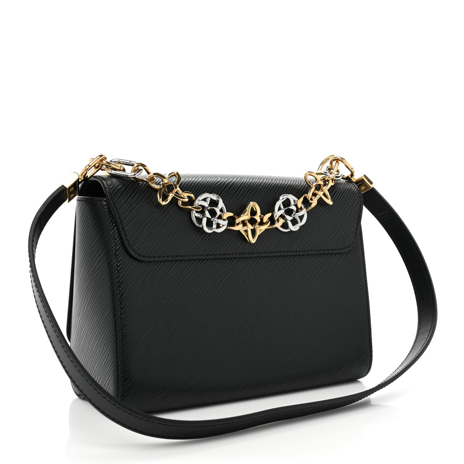 Louis Vuitton Epi Twist Flowers Chain Shoulder Bag MM Black 4 of 9
