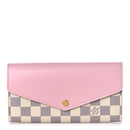 Louis Vuitton Damier Azur Sarah Wallet NM Rose Ballerine 1 of 8