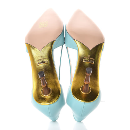 Gucci Malaga Kid Unia Cherry Pumps 40 New Acquamarine Emerald Cocoa 5 of 8