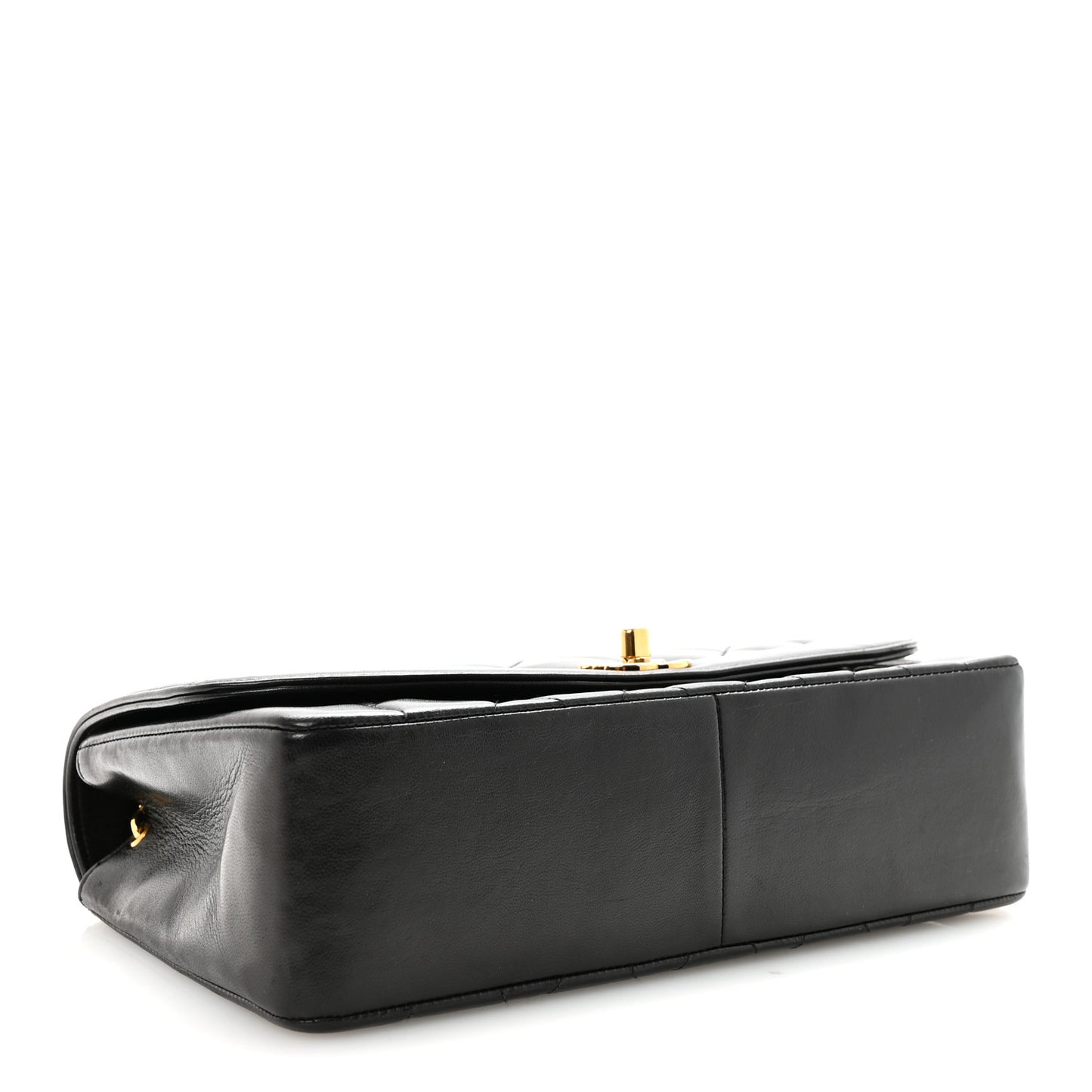 Lambskin Quilted Medium Single Flap Black