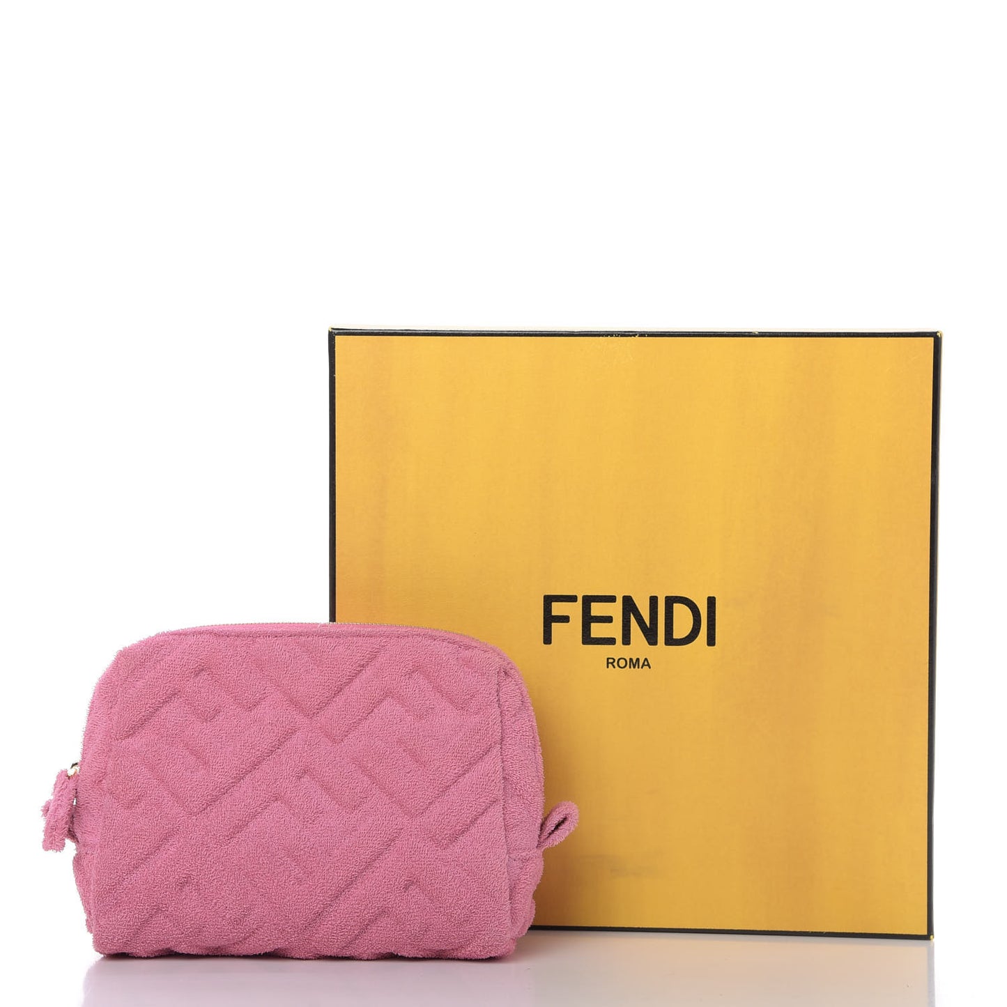 Terry Cloth Vitello Century Matte FF 1974 Embossed Small Trapezoid Beauty Pouch Lollypop