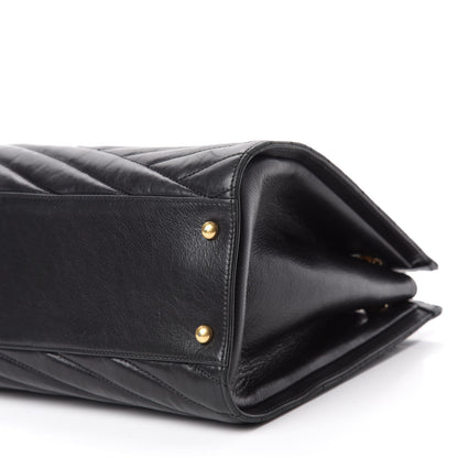 Chanel Calfskin Chevron Quilted Gabrielle Tote Black 7 of 10