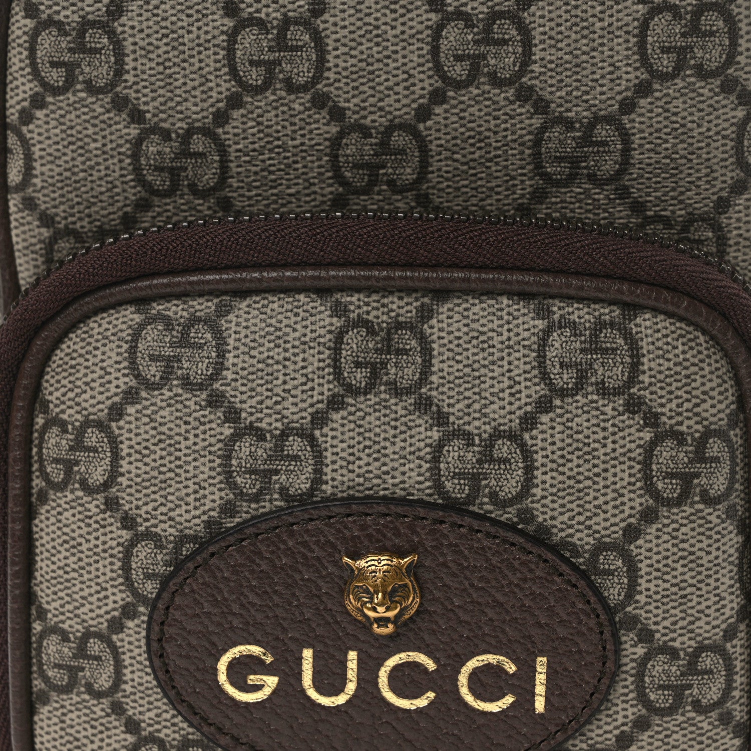 Gucci GG Supreme Monogram Mini Neo Vintage Double Zip Messenger Bag Beige New Acero Crop 8 of 13