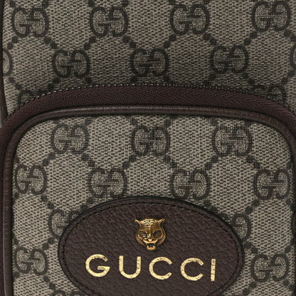 Gucci GG Supreme Monogram Mini Neo Vintage Double Zip Messenger Bag Beige New Acero Crop 8 of 13
