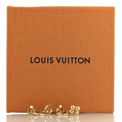 Louis Vuitton Brass Blooming Earrings Gold 5 of 5
