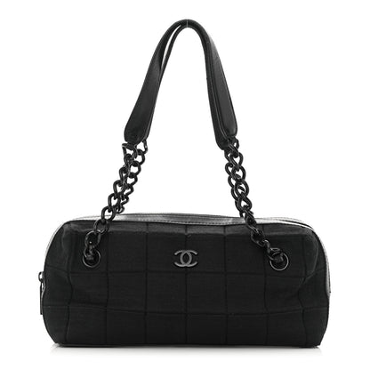 Chanel Jersey Quilted Chocolate Bar Shoulder Bag Black 1 of 19